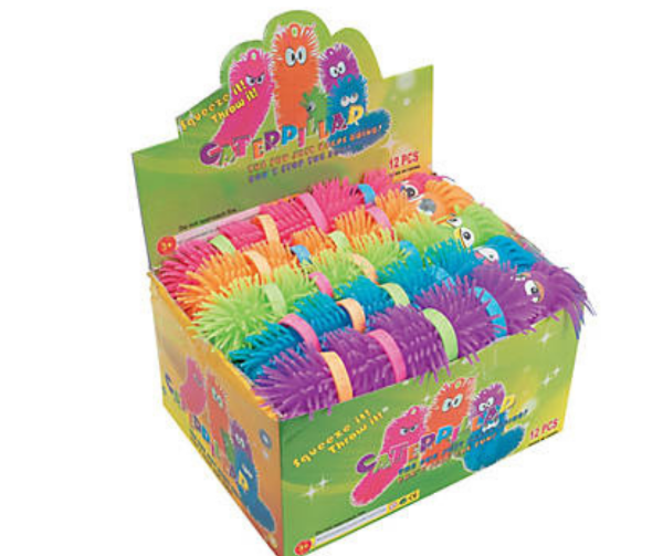 Puffer Caterpillar Squeeze Toy - Kids Fidget Sensory Toy Soft Cute Fun - 1  ct